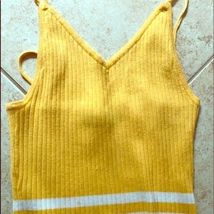 Yellow with stripes top